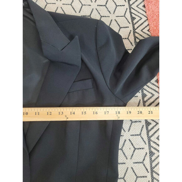 THEORY SINGLE BUTTON WOOL BLEND BLACK BLAZER, SZ 12 - Picture 10 of 12